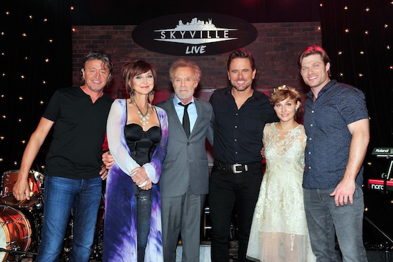 Pictured (L-R): Mark Collie, Pam Tillis, JD Souther, Charles Esten, Clare Bowen, Chris Carmack. Photo: Frederick Breedon/Getty Images