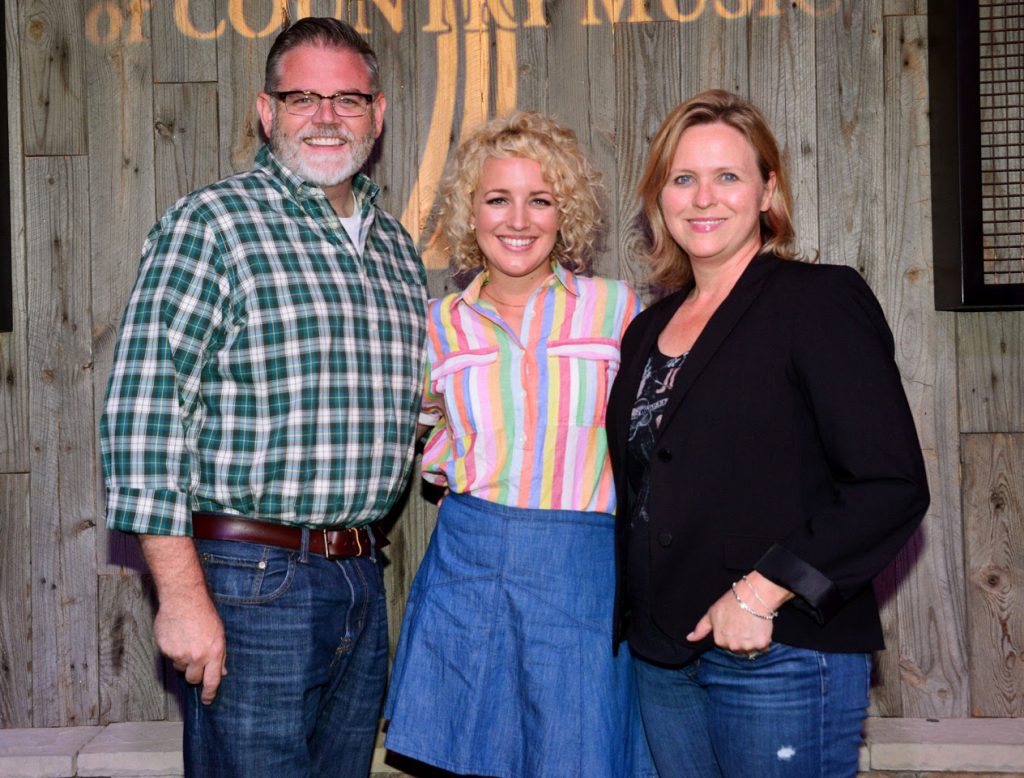 Pictured (L-R): Erick Long, ACM; Cam; Lisa Lee, ACM Photo: Michel Bourquard/Courtesy of the Academy of Country Music