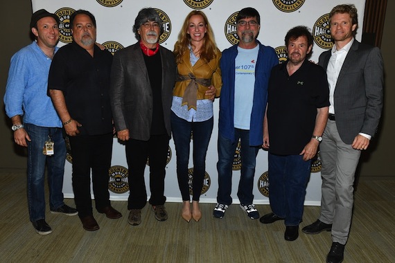 Pictured (L-R): Brandon Mauldin, Sr. VP of CEG/Ontourage Management; Tony Conway, President of CEG/Ontourage Management; Alabama's Randy Owen; Lisa Purcell, VP of Development at Country Music Hall of Fame and Museum; Alabama's Teddy Gentry and Jeff Cook; and Kos Weaver, Executive Vice President of BMG. Photo by Jason Davis/Getty Images for The Country Music Hall Of Fame