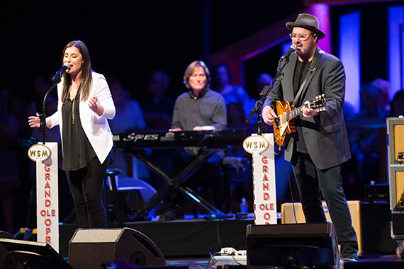 Daughter Jenny Gill joins her dad onstage to perform "When Love Finds You" and the first song Gill wrote for her w Guy Clark when she was just three years old- "Jenny Dreamed of Trains"