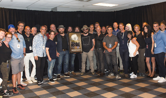 Pictured (L-R): David Plyler, Manager, ROAR; Kris Tanner, Manager, ROAR; Chris Stacey, General Manager, Dot Records; Bernie Cahill, Partner, ROAR; John Varvatos, President/ Founder, John Varvatos Records; Rob Stevenson, EVP, A&R Republic; Monty Lipman, Founder & CEO, Republic; Danny de los Reyes; Charlie Walk, President, Republic; John Driskell Hopkins; Zac Brown; Clay Cook; Chris Fryar; Coy Bowles; Jimmy De Martini; Matt Mangano; Mike Alexander, SVP, International, Republic; Brian Sutnick, VP International Marketing, Republic; Steven Rowen, Sr. Director International Marketing, Republic; Avery Lipman, Founder & President, Republic; Kevin Lipson, SVP, Commerce, Republic; Matt Maher, Partner, ROAR; Suzy Yoder, Account Director, Girlilla; Natalie Turano, Senior Director, Marketing, Republic; Liz Norris, Manger, ROAR; Rebecca Shapiro, Vice President, Shore Fire Media; Joe Carozza, SVP, Media, Republic; Nina Lee, Account Executive, Shore Fire Media.