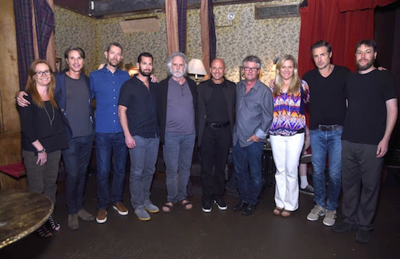 Pictured (L-R): Kristina Red Tanner (ROAR), Matt Maher (ROAR), Richard Story (President, Commercial Music Group, Sony Music Entertainment), Adam Block (President, Legacy Recordings, Sony Music Entertainment), Bob Weir, Kraig Fox (ROAR), Jed Hilly (Americana Music Association), Liz Norris (ROAR), Bernie Cahill (ROAR) and Matt Busch (ROAR). (Photo Credit: Gary Gershoff) 