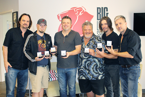 Pictured (L-R): Sherod Robertson, Owner/Publisher, MusicRow; Chris Tompkins; Rodney Clawson; Craig Wiseman; Brad Warren; Brett Warren.