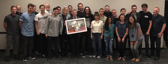 Hillsong UNITED with Capitol Christian Music Group CEO Bill Hearn and team during a stop at Bridgestone Arena in Nashville, Tenn. on their Empires U.S. tour. 