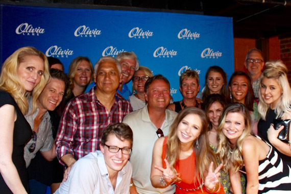 Olivia Lane (front middle) celebrates her EP release. Photo: Allison Kurtz