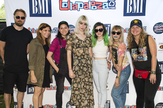 Potty Mouth preps for the BMI Stage at Lollapalooza 2016. Photo: Erika Goldring