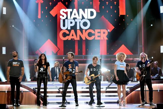 Pictured (L-R): Little Big Town's Jimi Westbrook and Karen Fairchild; Dierks Bentley; Keith Urban; Little Big Town's Kimberly Schlapman and Phillip Sweet. Photo: John Shearer/Getty Images for ACM