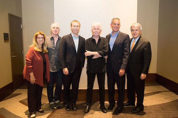 Pictured (L-R): RAB President & CEO Erica Farber, BMI songwriter & guitarist Shane Fontayne, BMI SVP of Licensing Mike Steinberg, BMI songwriter Graham Nash, BMI President & CEO Mike ONeill and NAB EVP of Radio John David. 