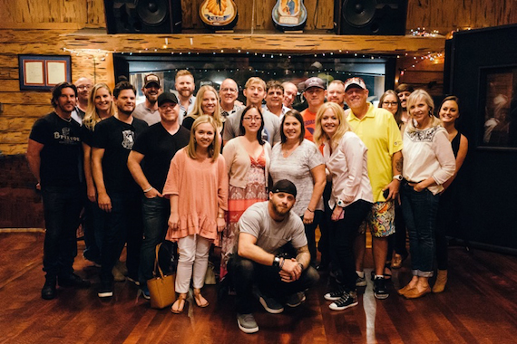 Gilbert  Kneeling. Front row (L-R): Emily Falvey, Karen Harrison Hite, LuAnn Inman, Alicia Pruitt. Second row (L-R ): Matt Michiels, Justin Weaver, Bethany Mako, Ashley Gorley, Ben Hayslip, Cledus T Judd, Patricia Mainello. Back row, (L-R): Brett James, Derek George, Alison Junker, Brian Davis, BJ Hill, Rhett Atkins, Michael Dulaney, Ben Vaughn, Neena Wright, Will Overton, Jessi Vaughn