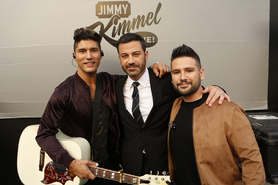 Pictured (L-R): Dan Smyers, Jimmy Kimmel, Shay Mooney