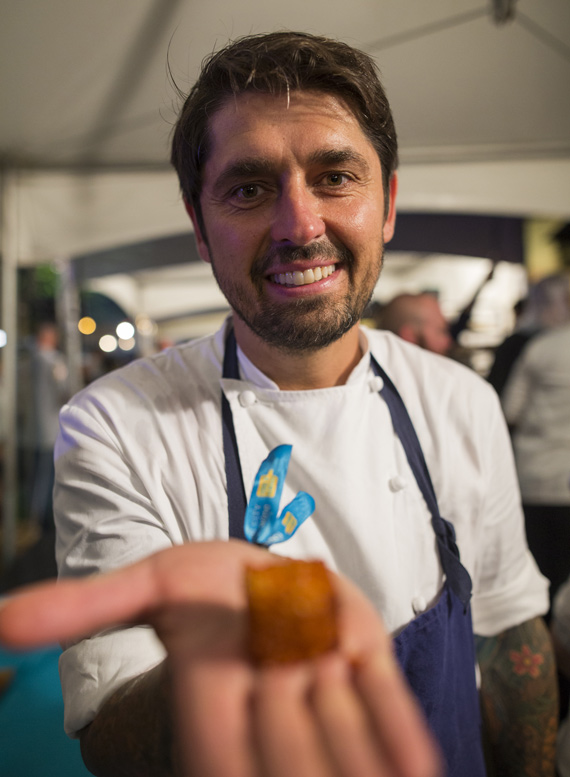 Chef Ludo Lefebvre with his Passion Fruit Tapicoa. Photo: Cambria Harkey