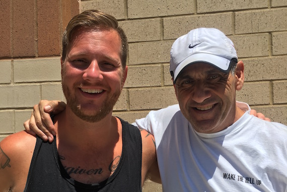 Jim Asker (R) with Jamie Graves (L) after a recent training run. Photo courtesy Jim Asker. 