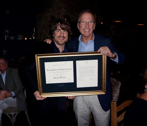 Pictured: Jimmy Wayne receives Points Of Light Award from Neil Bush 