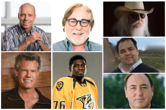 Pictured (clockwise, L-R): Scott Hamilton, Rod Essig, Leon Russell, Mike Smardak, Doc McGhee,  P.K. Subban, and Randy Travis.