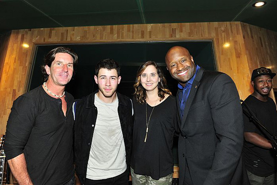 Pictured (L-R): The Recording Academy Nashville Chapter Trustee, Brett James; recording artist Nick Jonas; The Recording Academy Nashville Chapter Executive Director, Alicia Warwick, and The Recording Academy Nashville Chapter President, Shannon Sanders. Courtesy of The Recording Academy/photo by Frederick Breedon/WireImage.com 2016