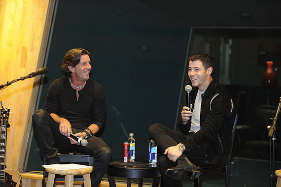 Pictured (L-R): Recording Academy Nashville Chapter Trustee, Brett James and recording artist Nick Jonas. Courtesy of The Recording Academy/photo by Frederick Breedon/WireImage.com 2016