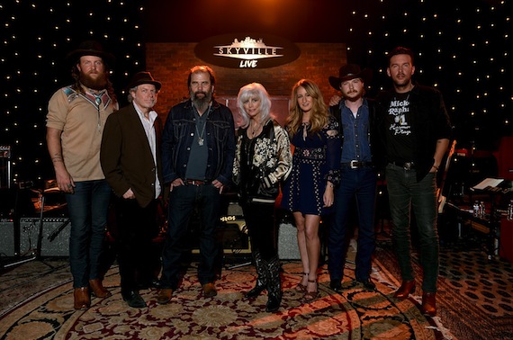 Pictured (L-R): John Osborne (Brothers Osborne), Buddy Miller, Steve Earle, Emmylou Harris, Margo Price, Colter Wall, and TJ Osborne (Brothers Osborne). Photo Credit: John Shearer / Getty Images