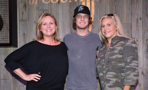 Pictured (L-R): Lisa Lee, ACM; Tucker Beathard; Brooke Primero, ACM. Photo: Michel Bourquard/Courtesy of the Academy of Country Music