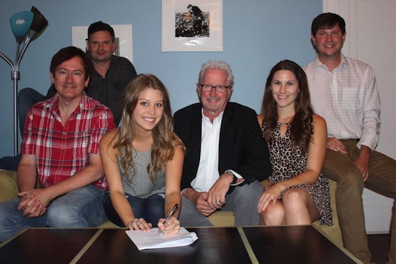 Pictured (L-R): Dave Rose, President, Deep South Entertainment; Micah Wilshire, VP of TV/Film, Young Guns Publishing; Katie Garfield; Cliff Downs, President, Young Guns Publishing; Aubrey Rupe, Creative Director, Young Guns Publishing; Will Hamrick, VP/GM, Young Guns Publishing