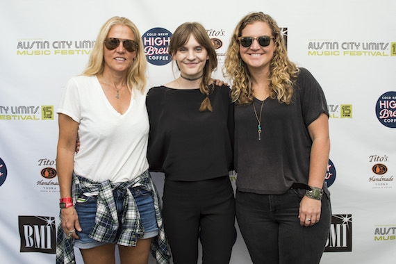 BMI's Leslie Roberts and Nina Carter pose for a photo with Liza Anne on Day 1 of Austin City Limits Festival on September 30, 2016, in Austin, TX. (Erika Goldring Photo)