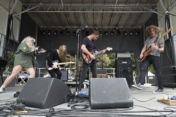 Nashville-based BMI band The Gills high-energy set was the perfect way to start the day Saturday at the BMI Stage at ACL Fest. Photo: Erika Goldring. 