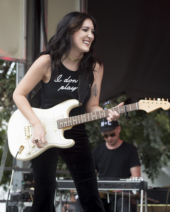 BMI singer-songwriter Aubrie Sellers rocks the BMI Stage at ACL Fest, singing her garage-country songs to the crowd. Photo: Erika Goldring. 