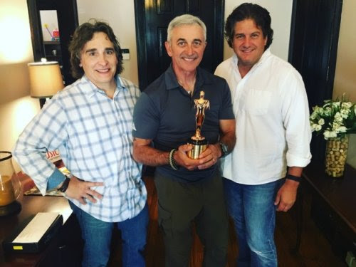 Pictured (L-R): Assistant Film Director & Editor Dave Molesworth, Aaron Tippin, Director Glenn Sweitzer 