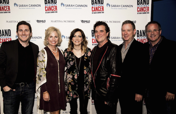 Pictured (L-R): Big Machine Label Groups John Zarling, Sarah Cannon's Dee Anna Smith, Martina McBride, BMLGs Scott Borchetta and Jim Weatherson, Grand Ole Oprys Pete Fisher