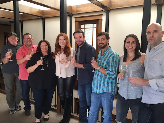 Pictured (L-R): Ron Stuve, UMPG Nashville VP Creative; Kent Earls, UMPG Nashville Executive VP/General Manager; Cyndi Forman, UMPG VP of Creative; Caylee Hammack; Travis Gordon, UMPG Sr. Creative Director; T.D. Ruth, attorney; Missy Roberts, UMPG Nashville Sr. Creative Director; and ASCAPs Robert Filhart.