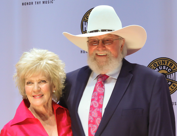 Charlie Daniels with wife Hazel on the CMHoF Medallion Ceremony Red Carpet. Photo: Bev Moser, Moments By Moser