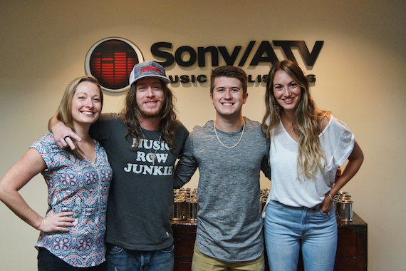 L to R: Abbey Adams (Sony/ATV Music Publishing), Jaren Johnston, Dylan Schneider and Evyn Mustoe (ASCAP)