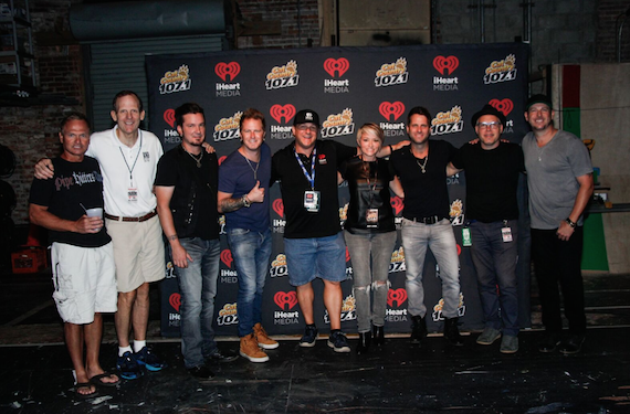 Pictured before Parmalees performance at the Florida Repertory Theater in downtown Fort Myers (L-R): BMI songwriter Tim James, BMIs Dan Spears, Parmalees Josh McSwain, Parmalees Barry Knox, Cat Country 107.1 Program Director Mike Tyler, Cat Country 107.1 Midday Personality Amy Lynn, Parmalees Matt Thomas, BMI songwriter Danny Myrick, Parmalees Scott Thomas.