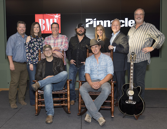 Pictured: (L-R): Back row: BMIs Bradley Collins, Creative Nations Beth Laird, Universal Musics Kent Earls, producer Bart Butler, Song Factors Jennifer Johnson, Sony ATVs Troy Tomlinson and Capitol Nashvilles Mike Dungan. Front Row: Songwriter Luke Laird and BMI songwriter and artist Jon Pardi. Photo: Steve Lowry 