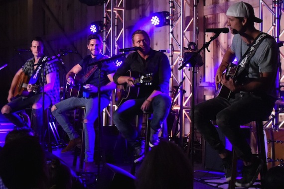 Pictured (LL-R): Russell Dickerson, Thomas Rhett, Shane McAnally and Walker Hayes. Photo Credit: Rick Diamond/Getty Images