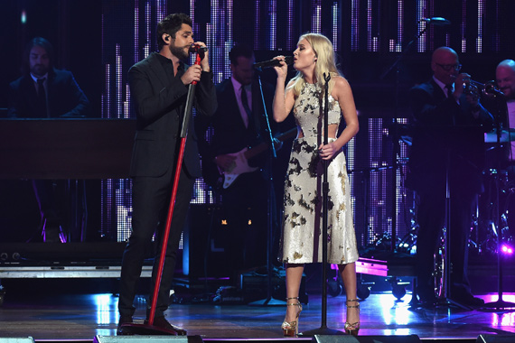 Pictured (L-R): Thomas Rhett, Zara Larsson. Photo: Rick Diamond/Getty Images for CMT