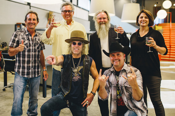 Pictured (Front Row, L-R): Big Kenny Alphin, John Rich. Back row (L-R): Marc Oswald, Dewayne Brown (Sony RED), David Macias (Thirty Tigers), Jen Boise (Thirty Tigers).