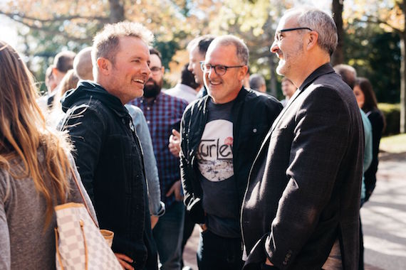 Pictured (L-R): Chris Tomlin, Jimi Williams (VP, CCMG Publishing  Creative and Worship Together), Casey McGinty (EVP, CCMG Publishing) 