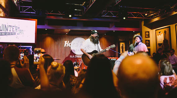 Crowder performs at the Winter Jam 2017 launch party 