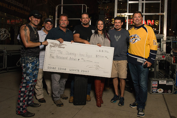 L to R: Ryan Weaver, Joe Longever, David Corlew, John "Tig" Tiegen, Mercedez Longever, Kris "Tanto" Paronto and Storme Warren 