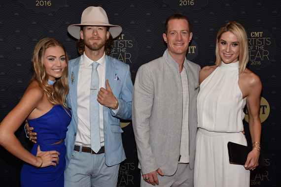 Pictured (L-R): Brittney Marie Cole, Brian Kelley, Tyler Hubbard and Hayley Hubbard. Photo: John Shearer/Getty Images for CMT