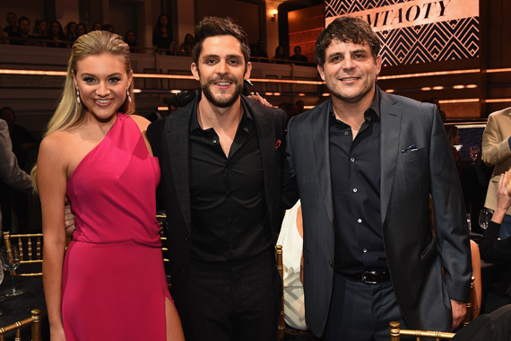 Pictured (L-R): Kelsea Ballerini, Thomas Rhett, Rhett Akins. Photo: Rick Diamond/Getty Images for CMT