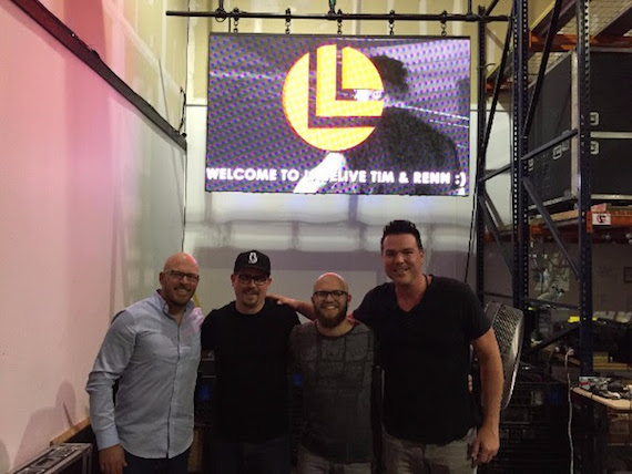 (L to R): Tim Gray (President, Grayscale Entertainment), LabeLive President Josh Berry, Renn and LabeLive Show Producer David Childress