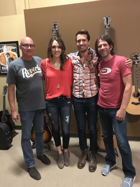 (L-R) at the Nashville Taylor Showroom: Tim Godwin (Taylor Guitars), Jennifer Fiedler, Trey Smith, Jason Herndon (Taylor Guitars)