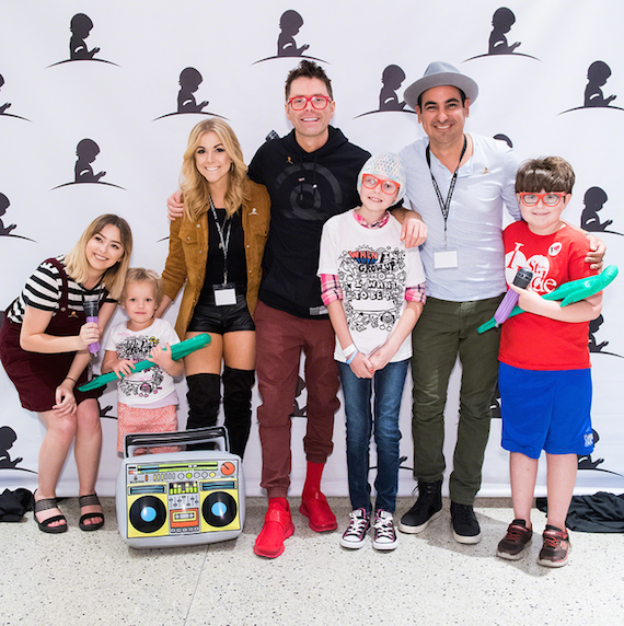 L-R: Nikita Karmen, Mabry, Lindsay Ell, Bobby Bones, Madison, Eddie Garcia and Tyler