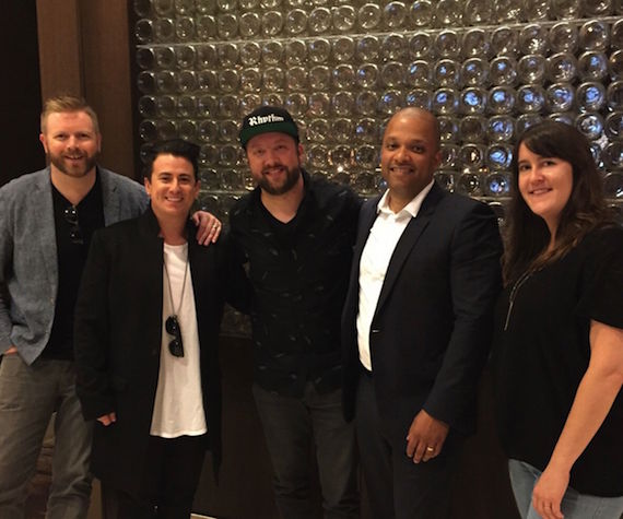  From L  R: BJ Hill (Rhythm House & Warner/Chappell Music), Jesse Frasure (Rhythm House), Cary Barlowe (songwriter), Jay Brown (Roc Nation), Lydia Yerrick (Roc Nation)