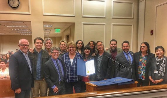 Pictured (L-R): Cliff O'Sullivan (Pres. AMA Board of Directors), Kenneth Pattengale (Milk Carton Kids),Rodney Crowell, Jed Hilly (Exec. Dir. Americana Music Association) Mary Gauthier, Councilwoman Nancy Van Reese, Whitney Holmes (Americana Music Association), Sarah Comardelle (Americana Music Association), Michele Rhoades (Americana Music Association), Jim Lauderdale, Tim Fink (Americana Board/SESAC), Councilman Jeff Syracuse, Danna Strong (Americana Music Association) and Councilwoman Mina Johnson (Photo by: Councilmember Kathleen Murphy) 