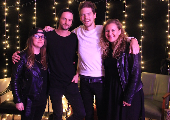 Pictured (L-R): BMI songwriter Kendall Morgan, BMI songwriters and members of Bassh Jimmy Brown and CJ Hardee and BMIs Nina Carter. 