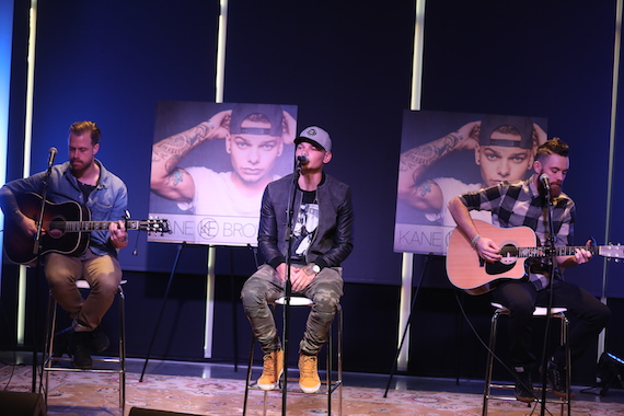 Pictured (L-R): Jimmie Deeghan, RCA Nashville/Zone 4s Kane Brown; and band member Alex Anthony.