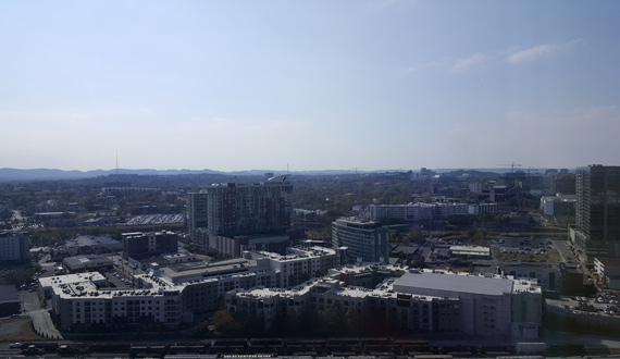 View of Nashville's Gulch and Music Row from the Westin. Photo: Bev Moser/Moments by Moser