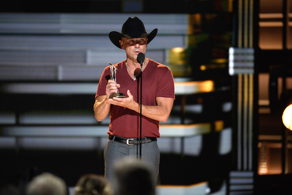 THE 50th ANNUAL CMA AWARDS - The 50th Annual CMA Awards, hosted by Brad Paisley and Carrie Underwood, broadcasts live from the Bridgestone Arena in Nashville, Wednesday, November 2 (8:00-11:00 p.m. EDT), on the ABC Television Network. (Image Group LA/ABC via Getty Images) KENNY CHESNEY